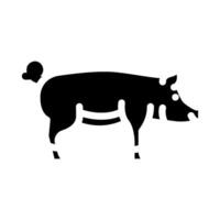 duroc cerdo raza glifo icono vector ilustración