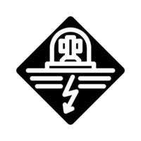 atención electricidad glifo icono vector ilustración