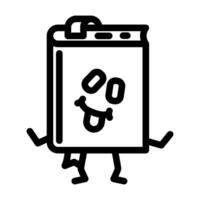 smart book character line icon vector illustration