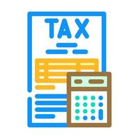 tax calculation color icon vector illustration