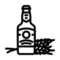 Ilustración de vector de icono de línea de oreja de cebada de cerveza