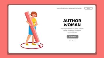 female author woman vector