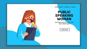 conference public speaking woman vector