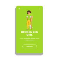 bone broken leg girl vector