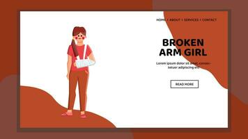 health broken arm girl vector