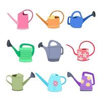 watering can set cartoon vector illustration