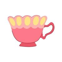 tea vintage cup cartoon vector illustration