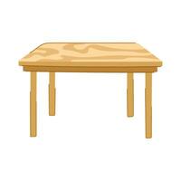 light wood table cartoon vector illustration