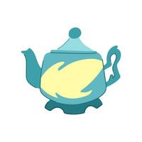 porcelain vintage teapot cartoon vector illustration