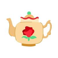 retro vintage teapot cartoon vector illustration