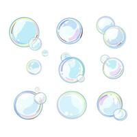 soap bubbles set cartoon vector illustration