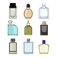 perfume para hombres conjunto dibujos animados vector ilustración