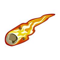 fire meteor cartoon vector illustration