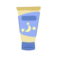 care night cream cartoon vector illustration