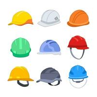 constructor de casco conjunto ilustración vectorial de dibujos animados vector