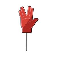 hand foam fan finger cartoon vector illustration