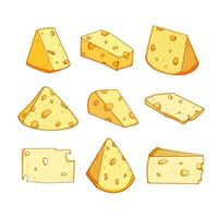 cheese set cartoon vector illustration