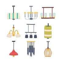 chandelier set cartoon vector illustration