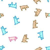 pig pork farm seamless pattern vector