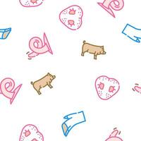 pig pork farm seamless pattern vector