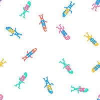 pen character pencil school vector seamless pattern