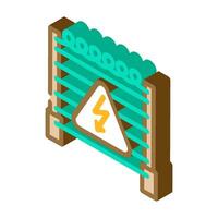 caution electricity isometric icon vector illustration