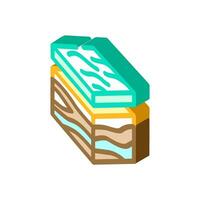 geological modeling isometric icon vector illustration