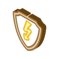 security electricity isometric icon vector illustration