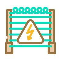 caution electricity color icon vector illustration