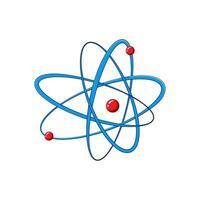 physics atom cartoon vector illustration