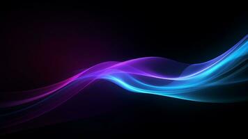 A blue and purple flowing wave on a dark background, modern tech Abstract Background, Generative AI photo