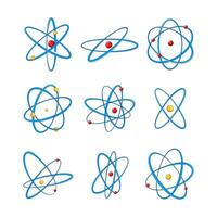 atom set cartoon vector illustration