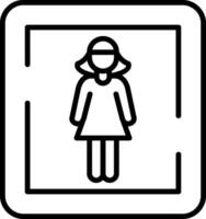 Female Toilet Sign Vector Icon