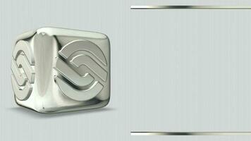 Luxury Business Background with Rotating Silver Cube, 3D Render, Unique Design, Reflection, Figures video