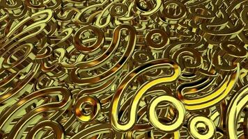 Luxury Business Background with Floating Gold Shapes, Exclusive, Figures, 3D Render, Reflection video