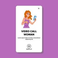 plano vídeo llamada mujer vector