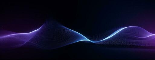 A blue and purple flowing wave on a dark background, modern tech Abstract Background, Generative AI photo