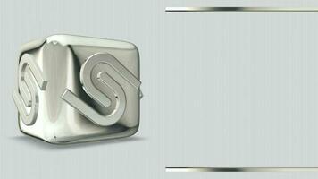Luxury Business Background with Rotating Silver Cube, 3D Render, Reflection, Figures, Unique Design video
