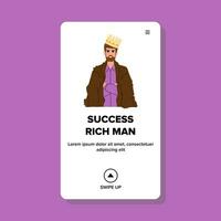 investment success rich man vector