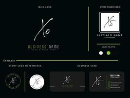 Minimalist Signature Xo Feminine Logo Letter, Monogram Xo ox Luxury Logo Icon Vector