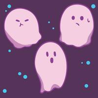 Cute halloween ghost character for kids. cute simple ghost boo for holiday decoration vector