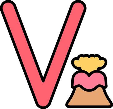pequeño v vector icono