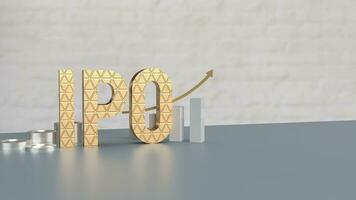 The gold ipo on table for Business concept 3d rendering photo