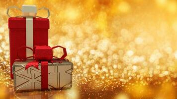 The Gift box for Holiday or celebrity and marketing concept 3d rendering photo