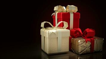 The Gift box for Holiday or celebrity and marketing concept 3d rendering photo