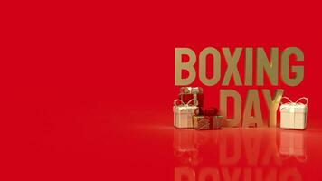 The Gift box and Boxing Day word for Marketing concept 3d rendering photo