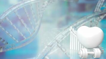The heart and chart for medical or sci concept 3d rendering photo