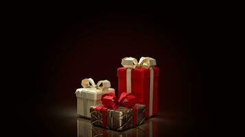 The Gift box for Holiday or celebrity and marketing concept 3d rendering photo