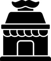 icono de vector de tienda de peluquero