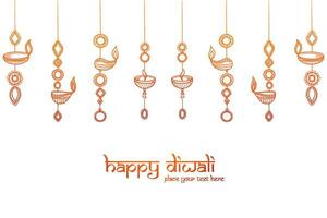 Happy diwali celebration card background vector